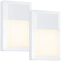 LIT-PaTH Outdoor Wall Light Fixture, Aluminum, LED 3000K, White, 2 Pack by LIT-PaTH