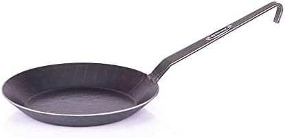 Petromax Wrought Iron Skillet, Long Handle Pan Conducts Heat Evenly, Indoor/Outdoor Camping Cookware for Campfire or Home Kitchen Use, Stove to Table Serveware by Petromax