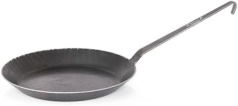Petromax Wrought Iron Skillet, Long Handle Pan Conducts Heat Evenly, Indoor/Outdoor Camping Cookware for Campfire or Home Kitchen Use, Stove to Table Serveware by Petromax