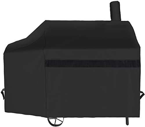 NEXCOVER Offset Smoker Cover - 60 Inch Waterproof Charcoal Grill Cover, Outdoor Heavy Duty BBQ Cover, Rip Resistant Smokestack Barbecue Cover for Brinkmann Char-Broil Weber Nexgrill, Black. by NEXCOVER