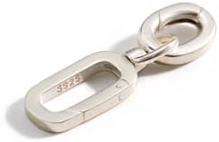 1PC 925 Sterling Silver Lobster Clasp with Oval Spring Gate Rings for Necklace Extension Buckle DIY Jewelry (Silver, M) by Unknown