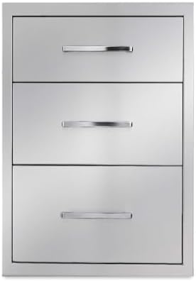 Outdoor Kitchen Drawers,Stainless Steel BBQ Drawer, 14" W x 20.5" H x 23" D Flush Mount Triple Access Drawer for Outdoor Kitchen,BBQ Island - Image 7