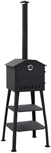 Outdoor Pizza Oven Charcoal Fired with 2 Fireclay Stones, Portable Outside Stainless Steel Pizza Grill, Professional Outdoor Pizza Oven Pizza Maker or Pizzas Bread Cakes or Pies (Style A) by LoibinfenFurniture