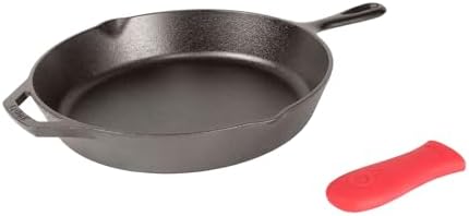 Lodge Pre-Seasoned Cast Iron Skillet with Silicone Handle Holder, 12 Inches - Image 3