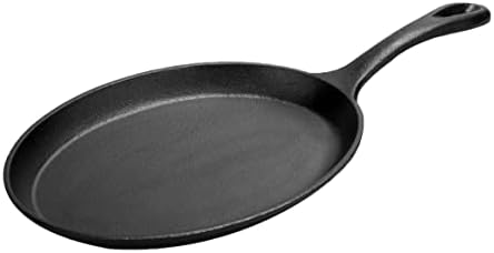Cast Iron， Pre-Seasoned Griddle Oval 9.25" x 7" W/Handle - Image 2