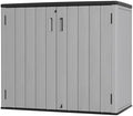 Mrosaa Large Outdoor Storage Box,Resin Sheds&Outdoor Storage Waterproof/Lockable,Outdoor Storage Cabinets for Balcony,Garage,Backyard (37Cu.ft-Pale Grey) by Mrosaa