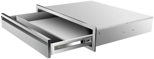 Outdoor Kitchen Drawers 30" W x 6.5"H x 23"D Flush Mount Single BBQ Drawers Built-in Stainless Steel Drawer for Outdoor Kitchen Island, Patio Grill Station by SGOLAN