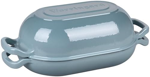 VORRINGARD Enameled Cast Iron Sourdough Bread Oven, Dutch Oven, Loaf Cast Iron Bread Pan for Homemade Bread Baking, Meatloaf Pan with Lid, 5QT, Sea Salt - Image 6