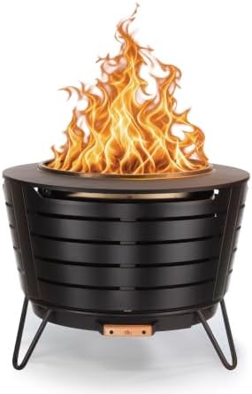TIKI Patio 25-Inch Smokeless Outdoor Wood Burning Fire Pit with Cover by TIKI