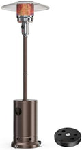 Propane Heater with Sand Box, 48,000 BTU Outdoor Heaters for Patio with Auto-off Safety Protection System, Double-Layer Stainless Steel with Wheels for Backyard, Deck, Garden, Porch by Zibbizo