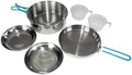 Stansport Stainless Steel Camping Cookware Set – Durable Nesting Mess Kit for Backpacking, Hiking & Outdoor Cooking – Compact Portable Pot & Pan with Carry Bag – Multiple Sizes for Family to Solo Use by Stansport