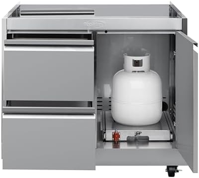 KoolMore 32 in. Heavy-Duty Outdoor Stainless-Steel Cabinet for Built-in BBQ Grill with 2 Drawers and Propane Tank Storage (KM-OKS-BQ30CAB) - Image 4