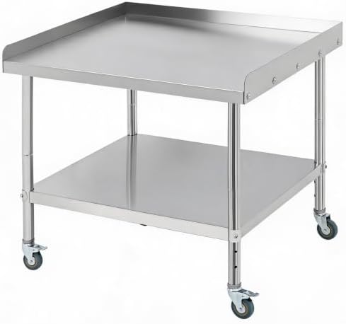 Stainless Steel Equipment Stand, Prep Table Metal Table w/Wheel by JustSmart