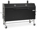 60-Inch Charcoal Wood Smoker Grill, Black Powder Coated Steel, 1102 Sq In Cooking Surface, Adjustable Grates with Dual Thermometers, Casters by GLOWNARY