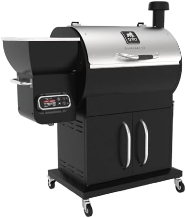 GRILLA Silverbac 2.0 Wood Pellet Grill with Wifi Controller, 692 sq in. Cooking Space, 33LB Hopper, Stainless Steel, For Grilling, Smoking, and Outdoor Cooking by Grilla