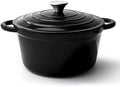 6 Quart Dutch Oven Pot with Lid, Non Stick Enameled Cast Iron Dutch Oven for Bread Baking, Heavy-Duty, Oven Safe Ceramic Cookware Up to 500°F for Baking, Braising, Stews, Roasting, Black by Fijinhom