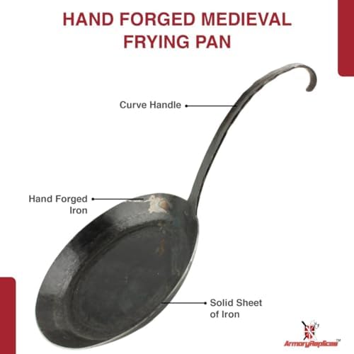Armory Replicas™ Hand Forged Iron Frying Pan – 11" Durable Medieval-Style Pan for Gas, Induction, Wood & Open Fire Cooking - Image 3