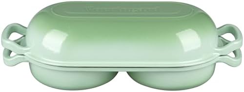 VORRINGARD Enameled Cast Iron Double Dutch Oven with Lid, Dual Round Loaf Pan, Bread pan for Homemade Sourdough Bread Baking, Green - Image 4