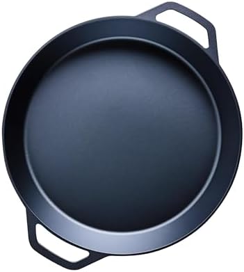 LI-GELISI 16-inch cast iron frying pan with double auxiliary handles, nitrogen-treated for rust resistance, suitable for stoves/grills/campfires, heavy-duty frying pan for outdoor cooking - Image 3
