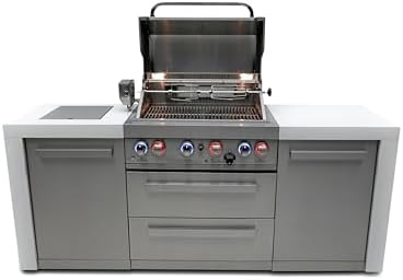 Mont Alpi 82-Inch Deluxe Stainless Steel Modular Outdoor Kitchen Island - 32" BBQ Grill | Side Burner | Flat Top Griddle | Pizza Peel Kit Included - Image 6