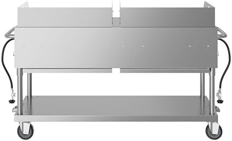 60 in. 8-Burner Commercial Outdoor Propane Gas Grill with Two 30 in. Griddles in Stainless-Steel, ETL Listed (CGKIT6-G30G30) - Image 6