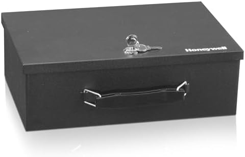 Honeywell Safes & Door Locks - Small Safe Box for Home - Fire Resistant Documents Lock Box with Keys - Steel Security with Key Lock for Personal Items, Jewelry, Money - 0.17 Cubic Feet - Black - 6104 - Image 2