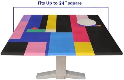 Wipeable Tablecloth, Modern Geometric Pattern Printed on Fade Resistant Patio Table Cover, Suitable for Home Dining Camping BBQ, Fit for 24" x 24" Square Tables - Image 5