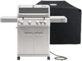 Monument Grills 4+1 Burner Natural Gas Grill with Hose, 50,000 BTU Stainless Steel Outdoor Patio Barbecue Grill with Cover, Fast Heating, Knob Control, and Easy Cleanup, M415BZNG by MonumentGrills