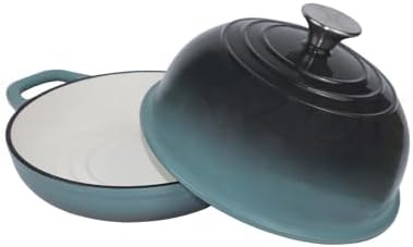 Dutch Oven for Bread Baking, Enameled Cast Iron Dutch Oven Pot with Lid, Bread Oven for Sourdough Bread Baking, Cast Iron Bread Pan, 5 qt Cyan - Image 2
