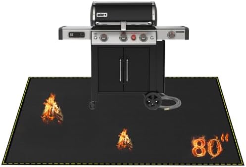 80x48 Inch Large Under Grill Mat for Outdoor Grill Deck Patio Protector, Silicone Fireproof Waterproof Oil-proof BBQ Floor Matt Pad by VCHOMY