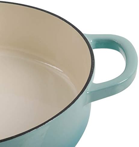 Crock Pot Artisan Enameled Cast Iron Braiser W/Lid, 5-Quart, Aqua - Image 4