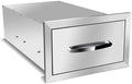Outdoor Kitchen Drawers, Box Frame Style Flush Mount BBQ Drawer w/Stainless Steel Handle, BBQ Island Drawers For Patio Grill Station,Single Drawer by OLIPIC