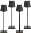 Kakanuo Cordless Rechargeable Table Lamp Black 5000mAh Battery Operated Lamps, 3 Colors Stepless Dimming Touch Lamp for Dining, Living Room, Outdoor Patio, Kitchen Counter, 4 Pack by KakanuoLightings
