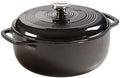 Lodge Essential Enamel Cast Iron Dutch Oven, 6 Quart, Midnight Chrome by Lodge