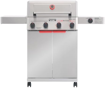 Monument Grills 4+1 Burner Stainless Steel 525 sq.in Propane Gas Grill, 49,000 BTU, Fast Assembly, Outdoor Mesa 2 Patio Grill with Broil Zone, Side Burner, Foldable Side Shelf, Mesa II 415BZ by MonumentGrills