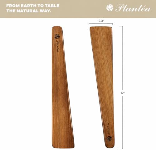 Wooden Spatula for Cooking Set of 2 – 12 Inch Acacia Wood Flat Spatula Turner & Flipper for Cast Iron, Eggs, Pancakes & Griddle - Image 5