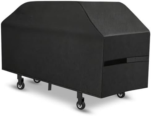Griddle Cover, 28 Inch BBQ Gas Grill Cover with Hood for Blackstone Grill, Waterproof, Anti-Uv, Rip-Proof, Fade Resistant Material, Outdoor Griddle Cover with Hook-and-Loop Straps, Heavy Duty Black by VIBOOS