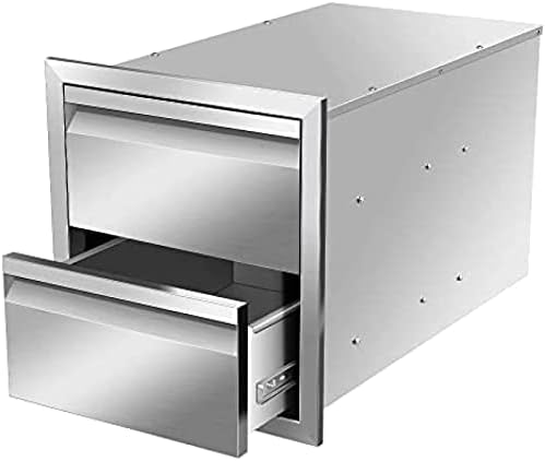 AHLOKI Outdoor Kitchen Drawer Single BBQ Drawer Stainless Steel, 14W x 15H x 23D Inch by RIGMEC