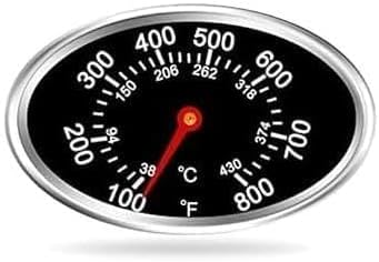 Oval Lid Thermometer Temperature Gauge Replacement for Nexgrill, Grill Master 720-0697, Charmglow 720-0234, Aussie, Stainless Steel Heat Indicator, Outdoor Cooking Tools, Grill Thermometers by Unknown