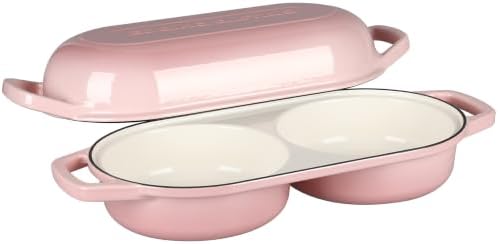 EDGING CASTING Enameled Cast Iron Double Bread Dutch Oven, Pink - Image 6