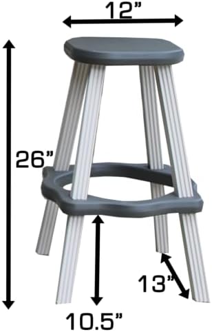 Patio Table Set with Two Barstools - Warm Grey Base with Deep Grey Accents - Perfect for Patio and Outdoor Spaces. Hardware Free Easy Assembly. Proudly Made in USA - Image 6