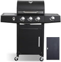 3 Burner Gas Griddle & Grill Combo with Side Burner, Black by Unknown