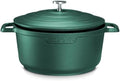 Large Dutch Oven Pot with Lid-7.5QT Cast Aluminum Oven Pot with Two Handles Lightweight for Bread Baking Braising and Roasting(Green) by INSETFY