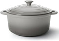 6 Quart Dutch Oven Pot with Lid, Non Stick Enameled Cast Iron Dutch Oven for Bread Baking, Heavy-Duty, Oven Safe Ceramic Cookware Up to 500°F for Baking, Braising, Stews, Roasting, Gray by Fijinhom
