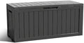 130 Gallon Resin Deck Box, Outdoor Storage Box, Waterproof UV Resistant，Weatherproof Organizer for Patio Furniture Cushions, Pool Accessories, Garden Tools, Indoor & Outdoor Use, Black by ASKPASS