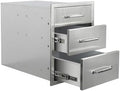 Outdoor Kitchen Drawers 16" W x 21" H x 23" D Stainless Steel Triple Drawers with Ergonomic Handle for BBQ Island, Patio Grill Station & Outdoor Kitchen Cabinets by Unknown