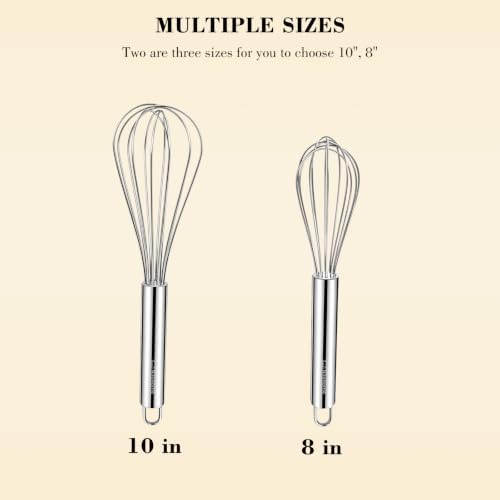 NileHome 2-Pack Stainless Steel Whisk Set,Kitchen Utensils for Cooking - Image 2