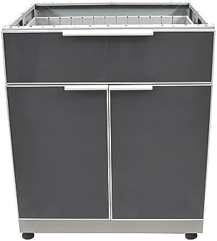 Blue Sky Outdoor Living, OKC3024GDR1DG, 2-Door, 1-Drawer Outdoor Kitchen Cabinet – Durable Weather-Resistant Storage for Patios, Backyards, and Grilling Stations – Slate Gray by BlueSkyOutdoorLiving