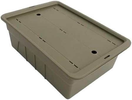 Tea Storage Box with Drainage Tray - IGT Camping Table Basket, Garage Backyard Barbecue Cooking Equipment Organizer- Green - Image 5