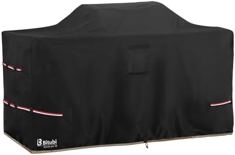Bitubi 78 Inch Island Grill Cover - 600D Heavy Duty Waterproof All Weather Protection Extra Large Grill Cover,Black by PatioFurnitureCovers